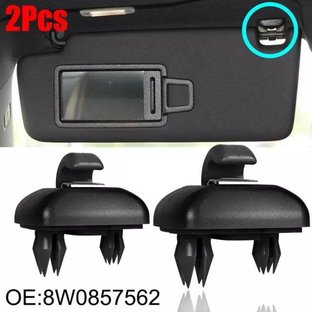 2x Sun visor hook holder clips for Audi A1 A3 A4 A5 Q3 Q5 Black 8W0857562A Best