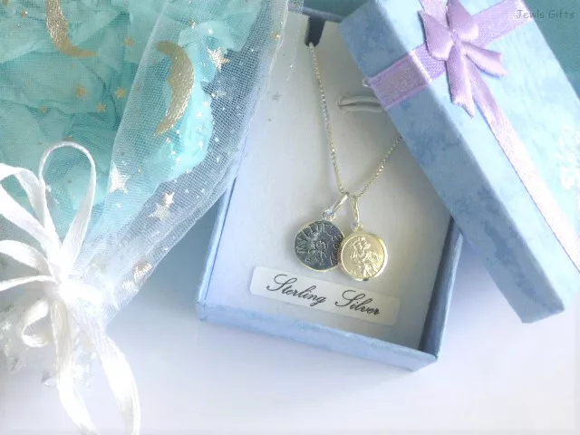 Childs Baby 'My little boy' Teddy necklace sterling silver or Turtal Gift-Boxed