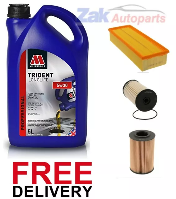 FOR AUDI TT 2008-2015 2.0 TDi AIR OIL FUEL FILTER & ENGINE OIL SERVICE KIT NEW