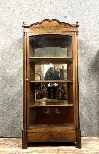 Magnifica vetrina - Biblioteca d'epoca Bierdermeier in mogano del XIX secolo