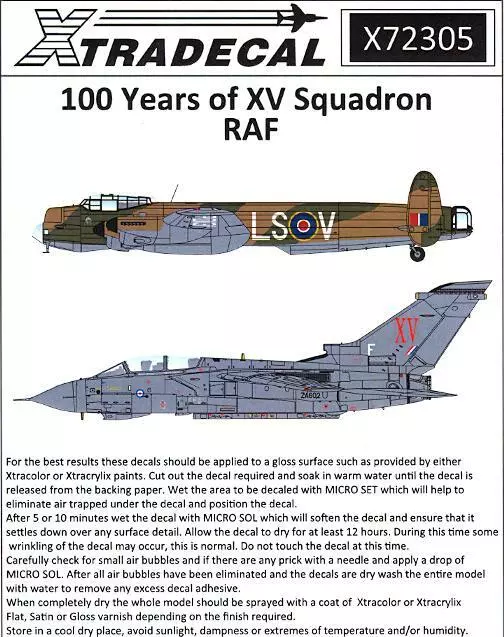 Xtra Decals 1/72 100 YEARS OF XV SQUADRON British Royal Air Force