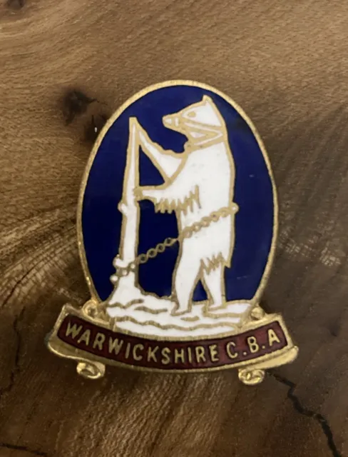 Vintage Enamel ‘Warwickshire C B A’ Pin Badge. Bowling Association.