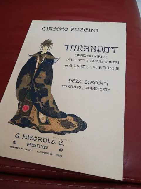 NON PIANGERE LIU' Spartito Canto Piano PUCCINI "Turandot" - Il Principe : Tenore