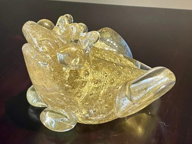 Vintage Murano Golden Prince Frog With Crown 2