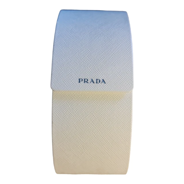 Prada Large White Flip Top Eyeglass Hard Case Sunglasses Saffiano