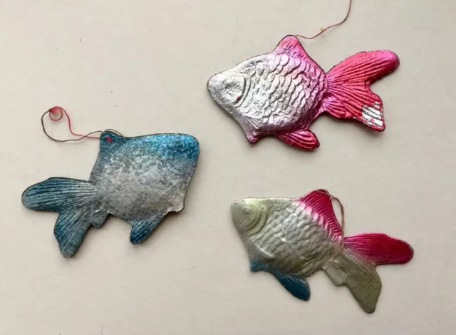 Pesce d'oro TRA CUI SCEGLIERE, ornamento di cartone natalizio vintage,...