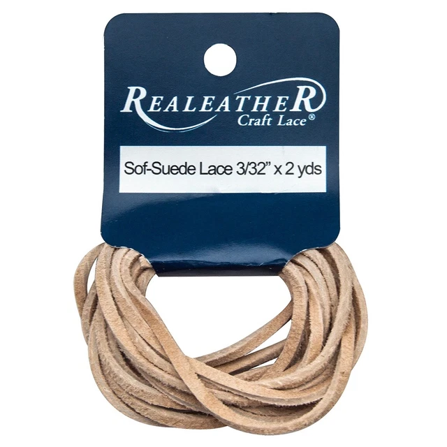 Encaje de gamuza suave Realeather Crafts 0,094"X2 yardas empaquetado - beige SPS02-2008