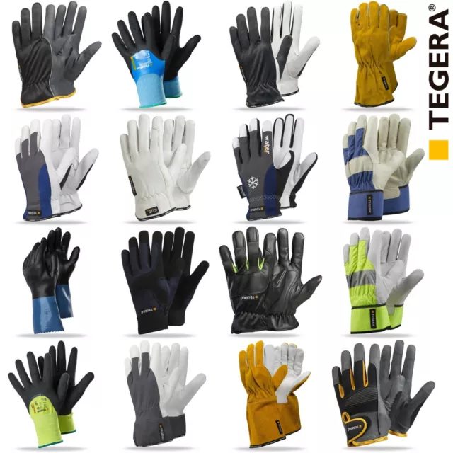 Tegera Arbeitshandschuhe Handschuhe Leder Gummi Winter Gefüttert Profi ab 2,90€