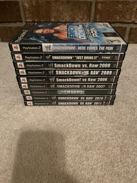 Lot of 9 WWE SmackDown / Wrestling Playstation 2 PS2 Video Game lot Bundle