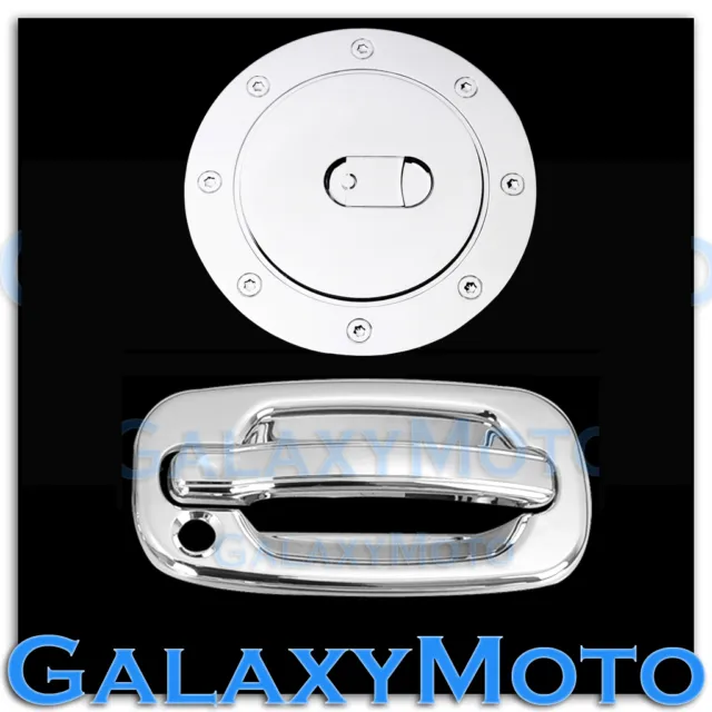 00-06 Chevy Tahoe+Suburban Chrome Tailgate Barn Rear Door handle+Gas Fuel Cover
