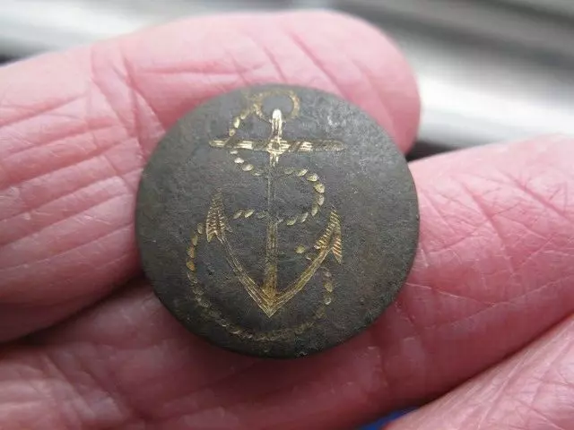 Detecting Finds 20 Mmm Anchor Military Button Gold Gild