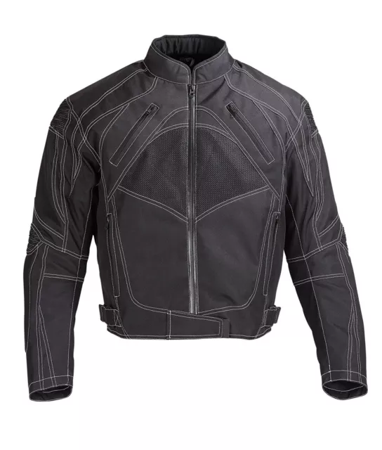 Men Motorcycle Textile Jacket Water Proof with CE Protection Black MBJ060