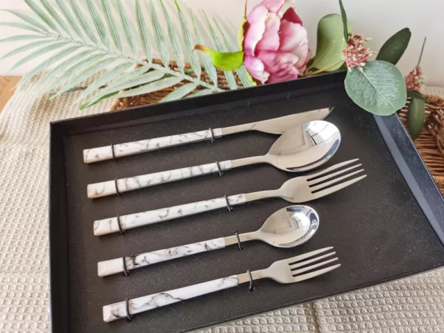 5 Piece Marble Cutlery Set