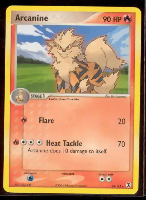 Pokemon ARCANINE 18/112 FireRed LeafGreen - RARE - EXCELLENT