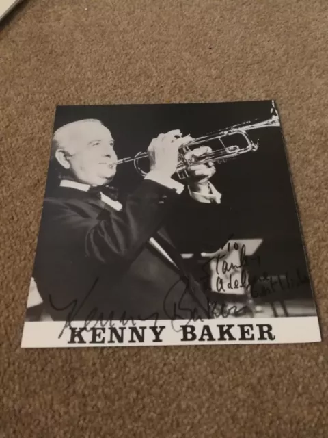 Signed KENNY BAKER Promo card Trumpeter Musician Autograph