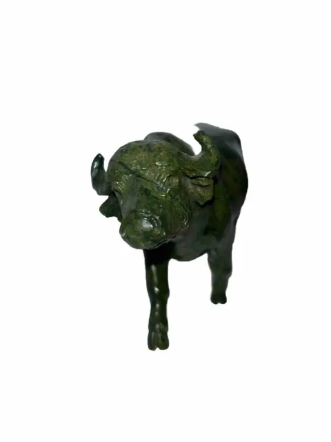 Chinese Malachite  Buffalo Figure 12 cm In Length