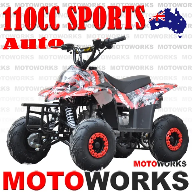 MOTOWORKS 110CC sports Auto ATV QUAD Dirt Bike Gokart 4 Wheeler Buggy kids red