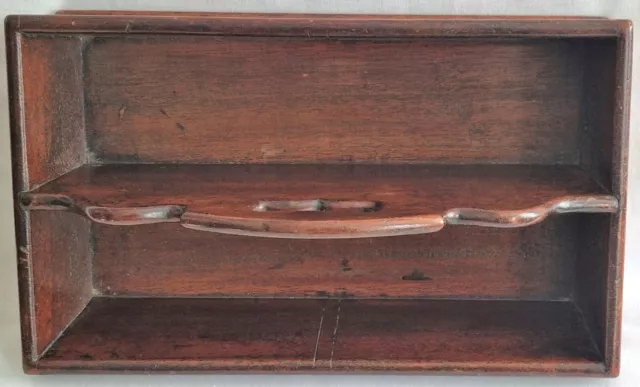 Antique English Georgian Mahogany Cutlery Tray - Dovetails & Heart Shape Handle