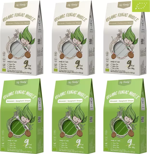 Bio Pasta Di Konjac Carboidrati Ultra Bassi - Vegano Senza Glutine- 270G X6 Scat