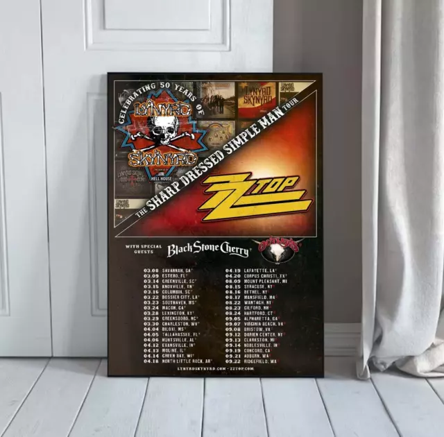 Lynyrd Skynyrd ZZ Top The Sharp Dressed Simple Man Tour 2024 Poster