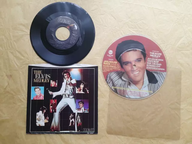 Elvis Presley - The Elvis Medley (UK 7"" BILDSCHEIBE) + (USA 7"" IN BILD COV) NEU