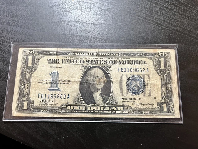 1934 $1 One Dollar Funny Back Silver Certificate F81169652A