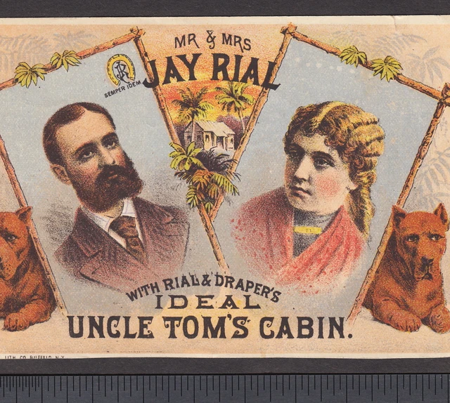 Uncle Tom's Cabin 1880's Mr & Mrs Jay Rial Drapper Hound Advertising Trade Card
