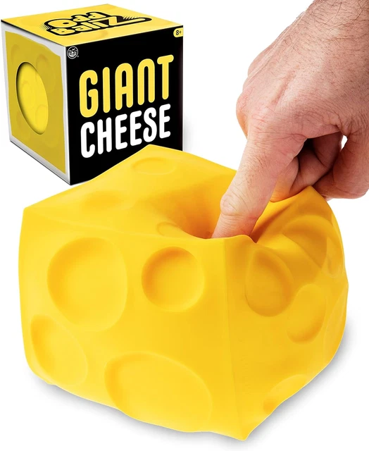 Bola de estrés de queso gigante: un destructor de estrés exprimible que parece un bloque de