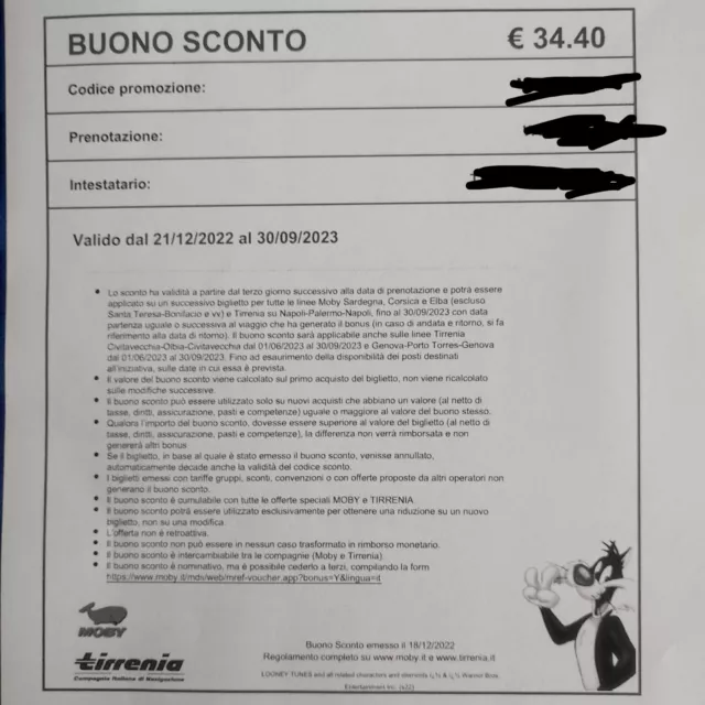 Buono Sconto Moby/Tirrenia Da 34 Euro!!
