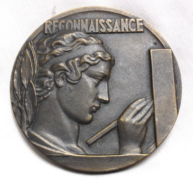 Medaille Art Deco Reconnaissance Les Donneurs De Sang Signee Maurice Delannoy