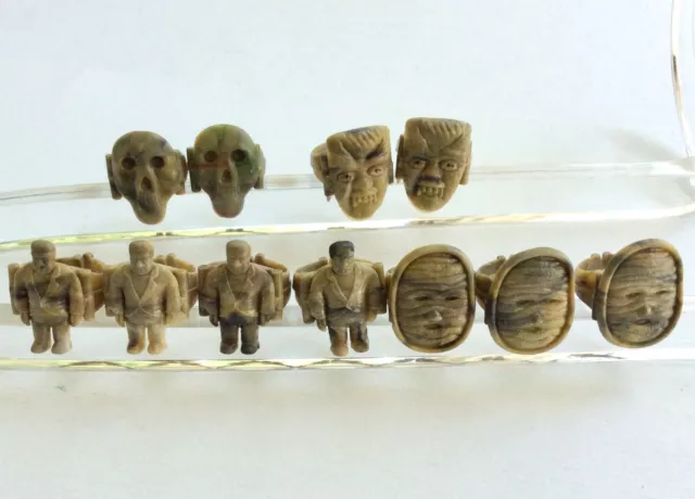 11 Monster Rings Vending Gumball Prize Plastic Toy Mummy Frankenstein Skull