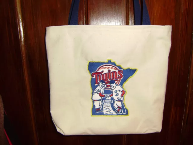 Free Personalizing NEW custom made machine embroidered Minn Twins tote COOL!