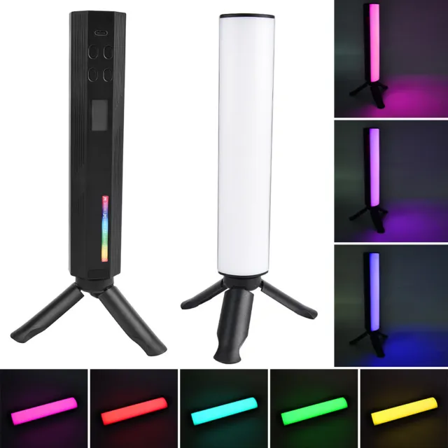 2in1 W200 LED RGB Handheld Video Light Stick Tube Light + Tripod Stand 9000K