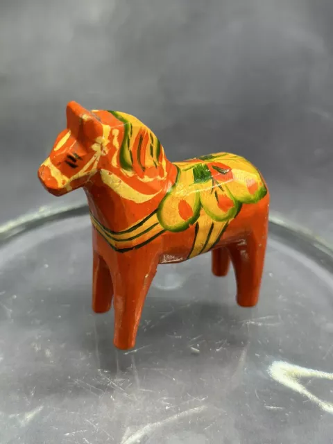 Vintage Swedish Dala HEMSLOJD OLSSON Hand Painted Wood Horse