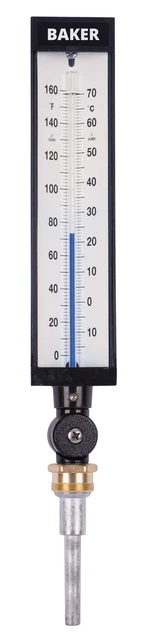 Baker 9VU35-165 Industrial Thermometer, 0 to 160&deg;F (-17 to 71&deg;C)