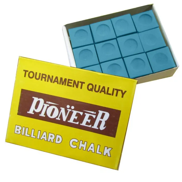 BLUE Pioneer Chalk # Box of 12  Pool Snooker Billiard Table chalk HOME / HOTEL