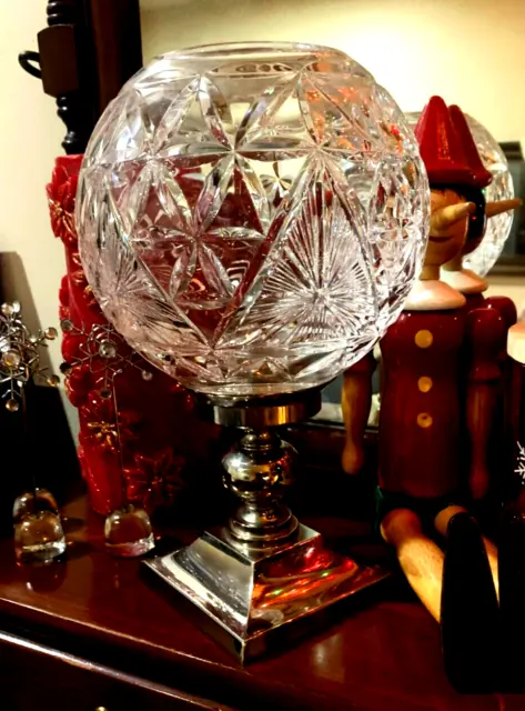 Waterford Crystal Ireland Times Square "Star of Hope" 10” Hurricane Lamp