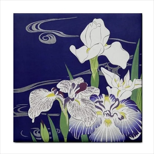 Irises Flowers Kogyo Tsukioka Ceramic Tile Art Japanese Backsplash