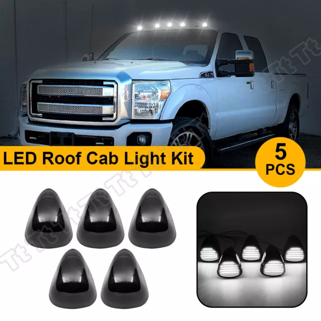 White LED Cab Roof Marker Running Lights For 1999-2016 Ford F250 F350 Super Duty