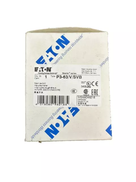 Eaton P3-63/V/Svb Main Switch