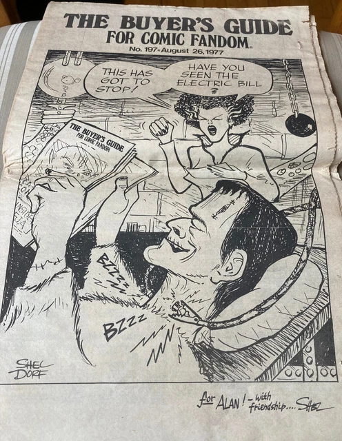 1977 Fanzine BUYER'S GUIDE FOR COMICS FANDOM #197 - Shel Dorf Cover Art