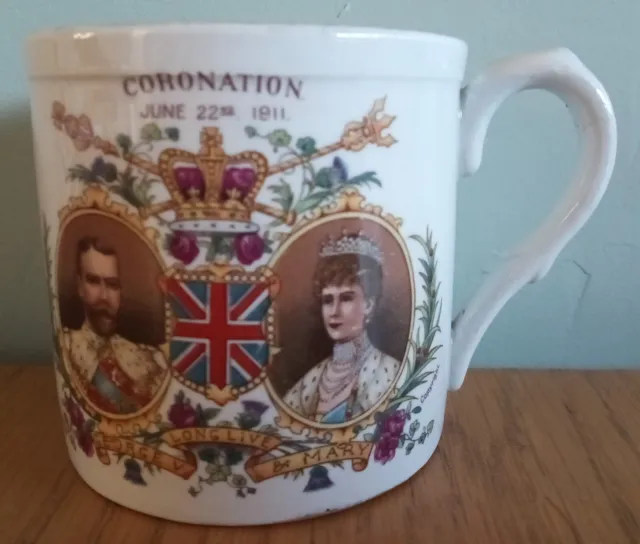 Collectible Antique Shelley 1911 George V and Queen Mary Coronation Mug