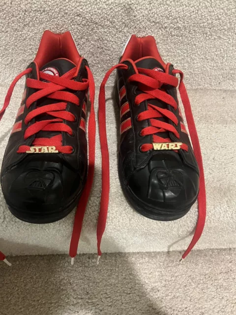 ADIDAS ORIGINALS Star Wars Darth Vader Black Red Ultrastar Superstar Size 11