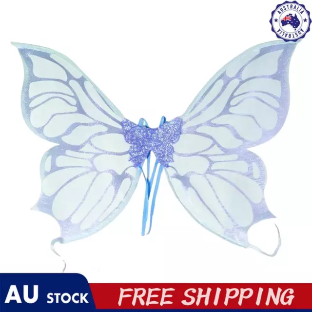 Glowing Angel Wings Ornament Kids Girls Gifts Fairy Butterfly Wings (Blue)