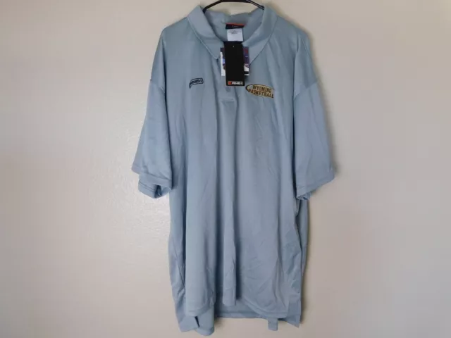 AND1 University of Wyoming Basketball Polo Shirt Adult 2XL XXL Gray Jersey NWT
