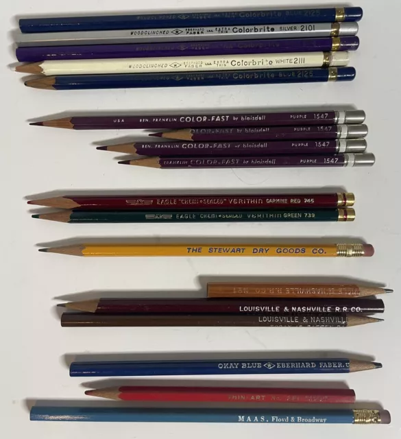 Ass't VIntage Color Art Pencils Mongol Prismacolor Unique Colorbrite  Blaisdell