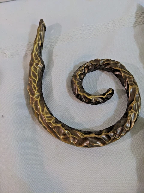 5 Antique Gold Metal Twisted Curved Drapery Curtain Tie-Back Brackets 2