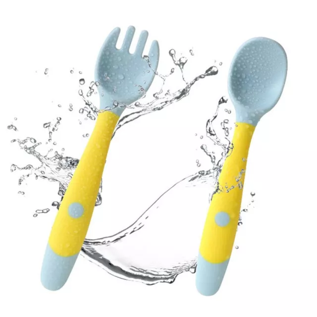 Children Tableware Set Silicone Spoon Fork Learn To Eat Baby Utensils Set