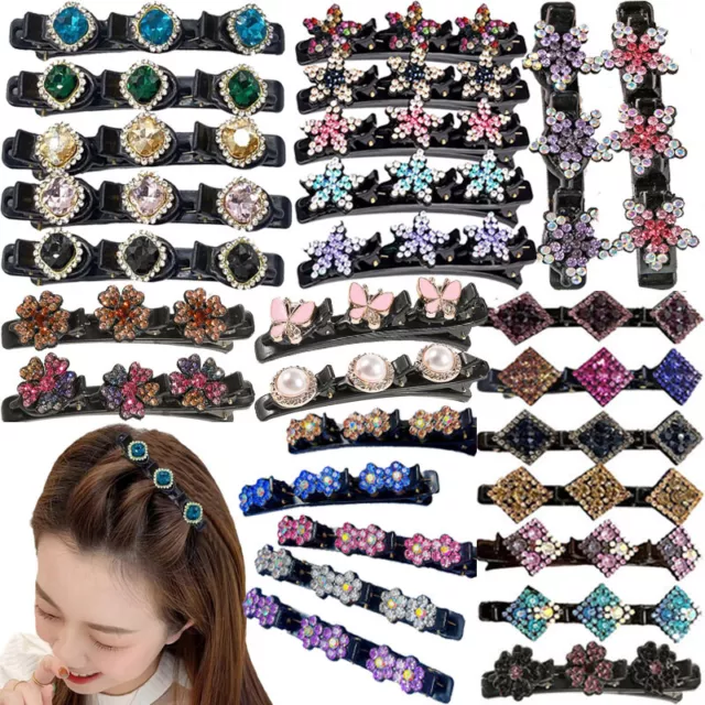 Épingles À Cheveux En Cristal Strass Pinces À Cheveux Perle Fleur Papillon #