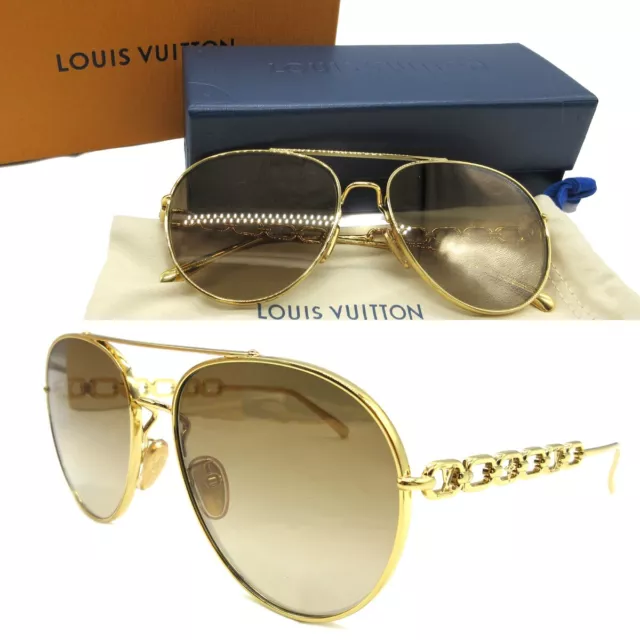 LOUIS VUITTON LOUIS VUITTON clockwise canvas sunglasses Z1109E metal Black  Used Women LV Z1109E